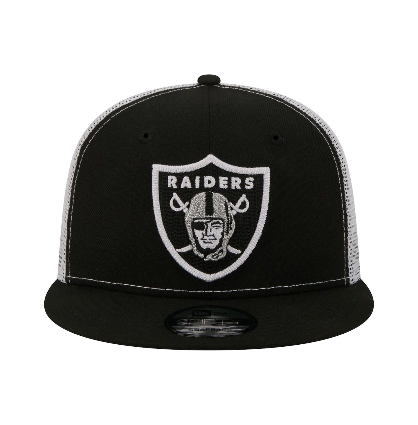 Мужская кепка New Era Black Las Vegas Raiders Core Team 9FIFTY Trucker Snapback Hat — фото 5