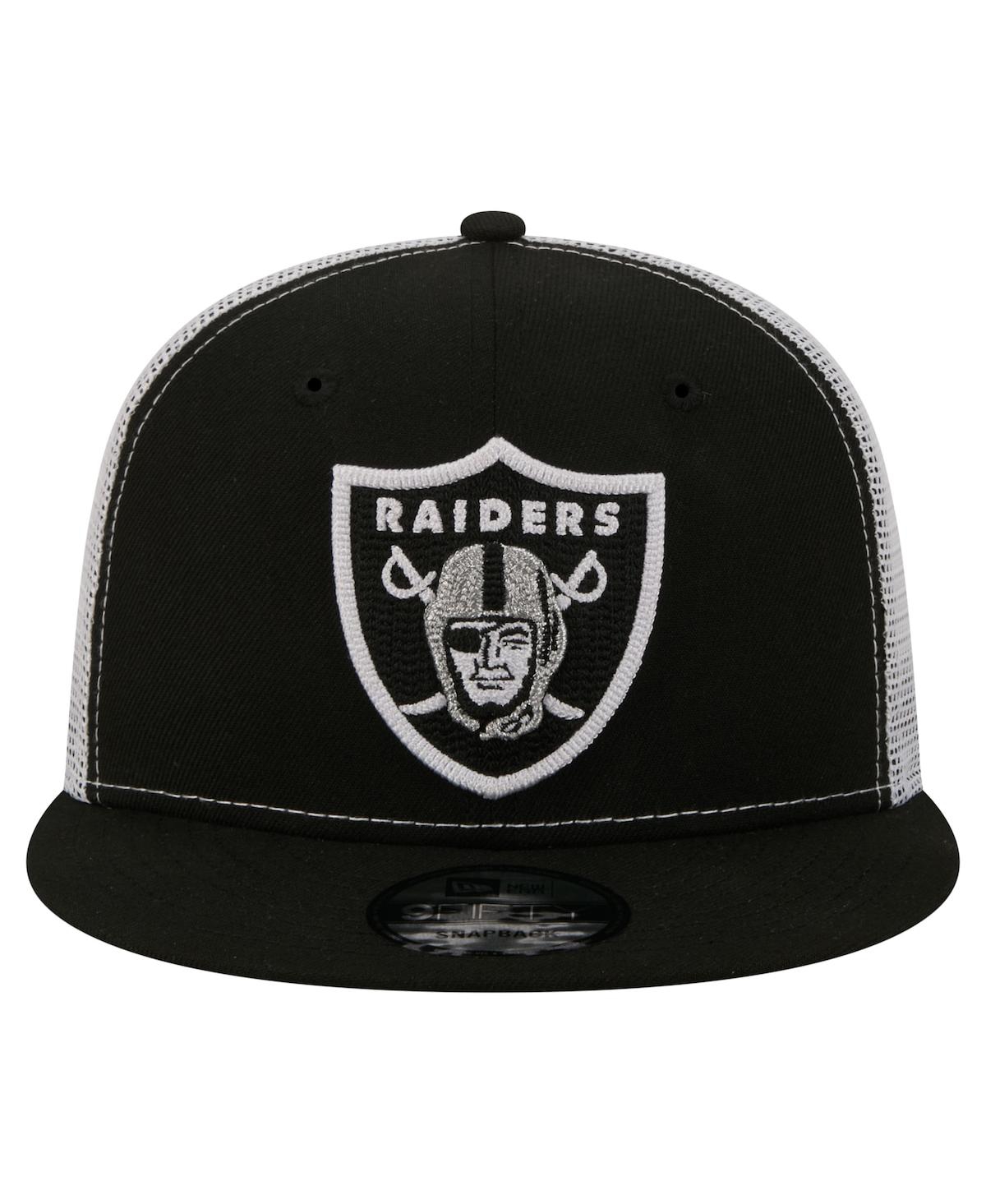 New Era Men's Black Las Vegas Raiders Core Team 9FIFTY Trucker Snapback Hat