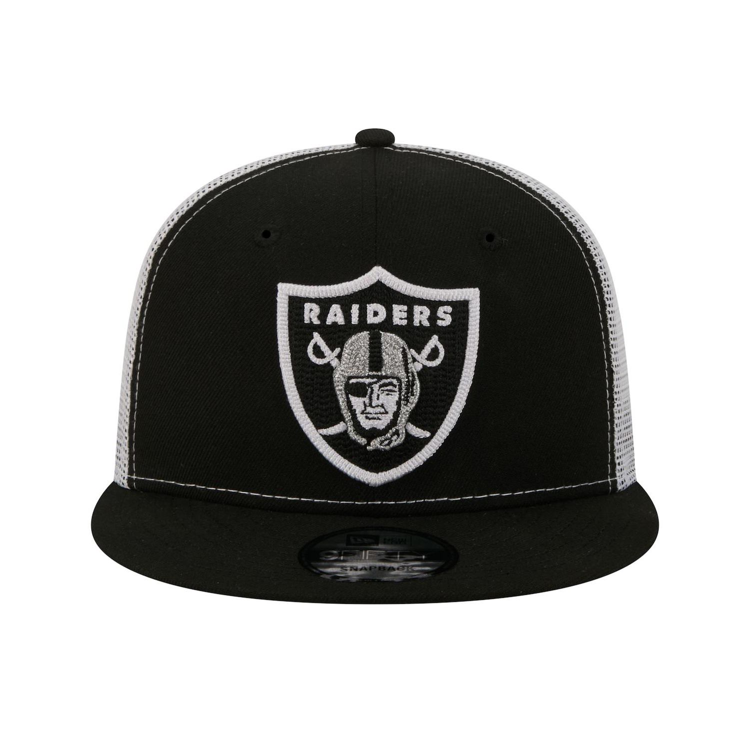 Men's Black Las Vegas Raiders Core Team 9FIFTY Trucker Snapback Hat