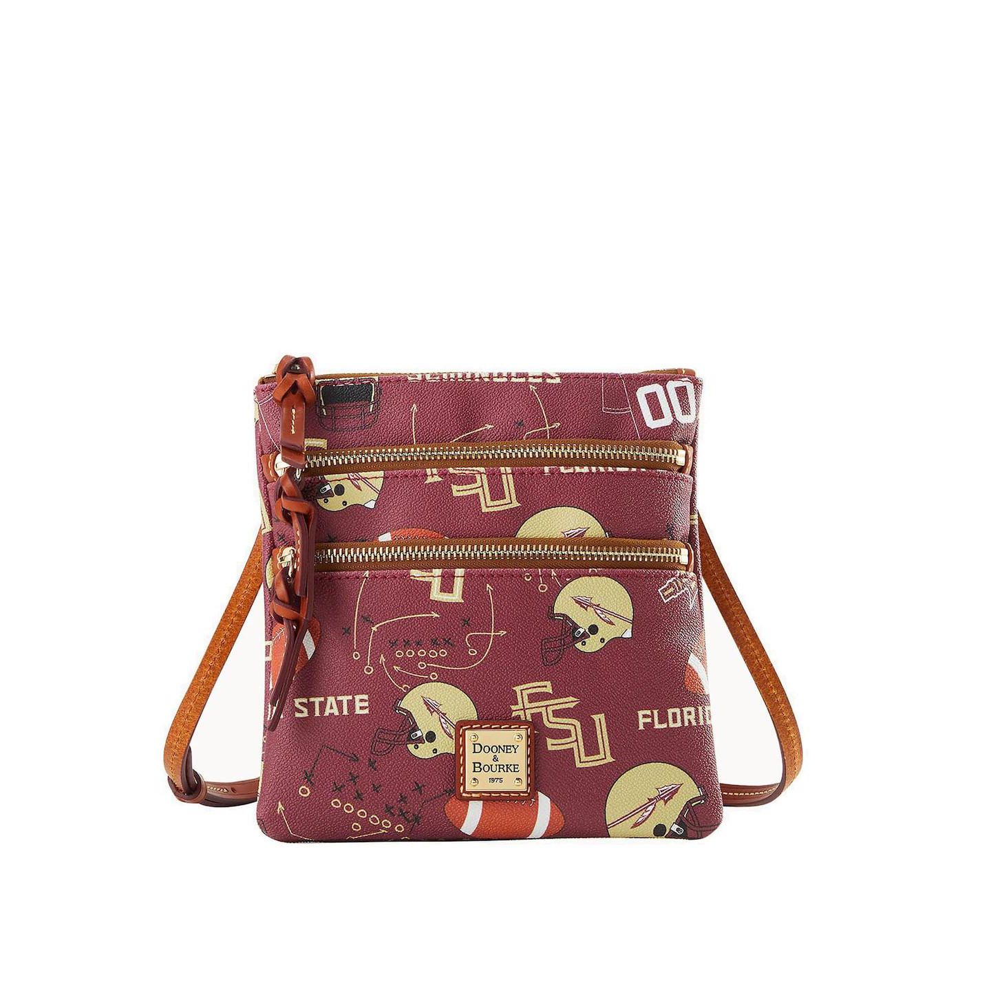 Женская сумка Dooney & Bourke Florida State Seminoles Football Halftime Triple Zip Crossbody — фото 1