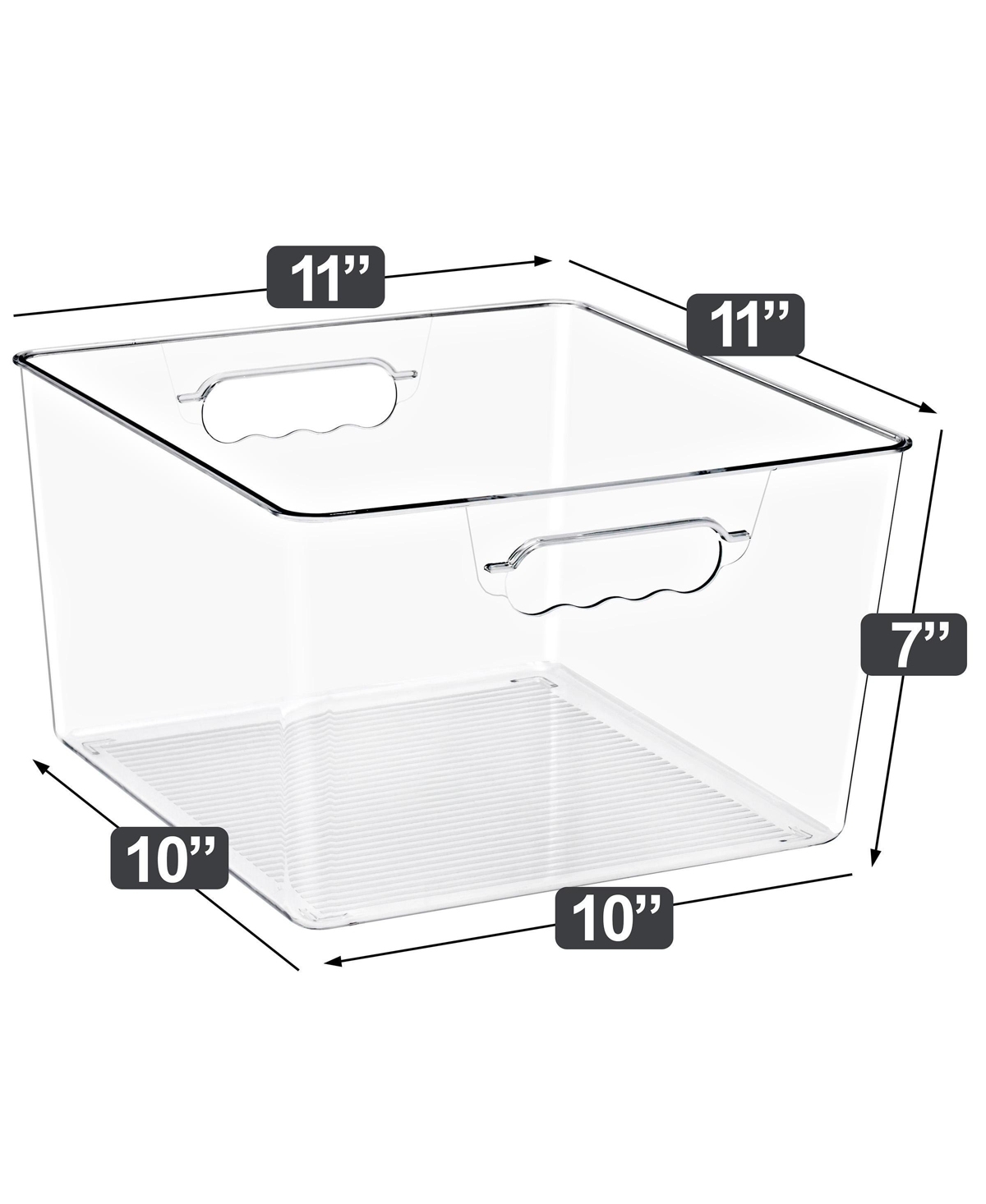 Sorbus 6 Pack Large Square Stackable Storage Bins with Handles - for Storage, Closet, Shelf and Home Organization