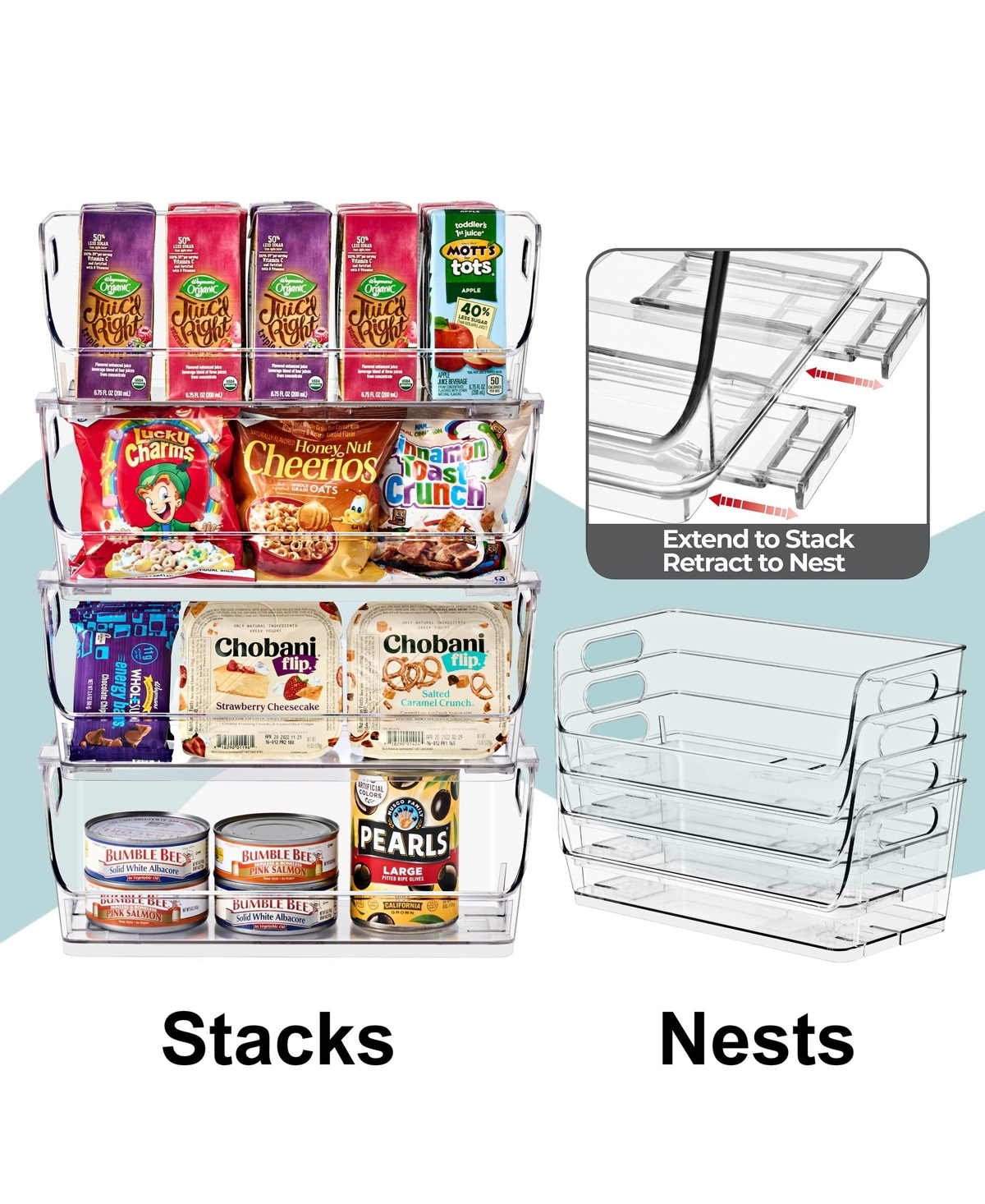Sorbus Small Wide 8 Pack Stackable Storage Containers for Kitchen, Pantry,Cabinet Organization