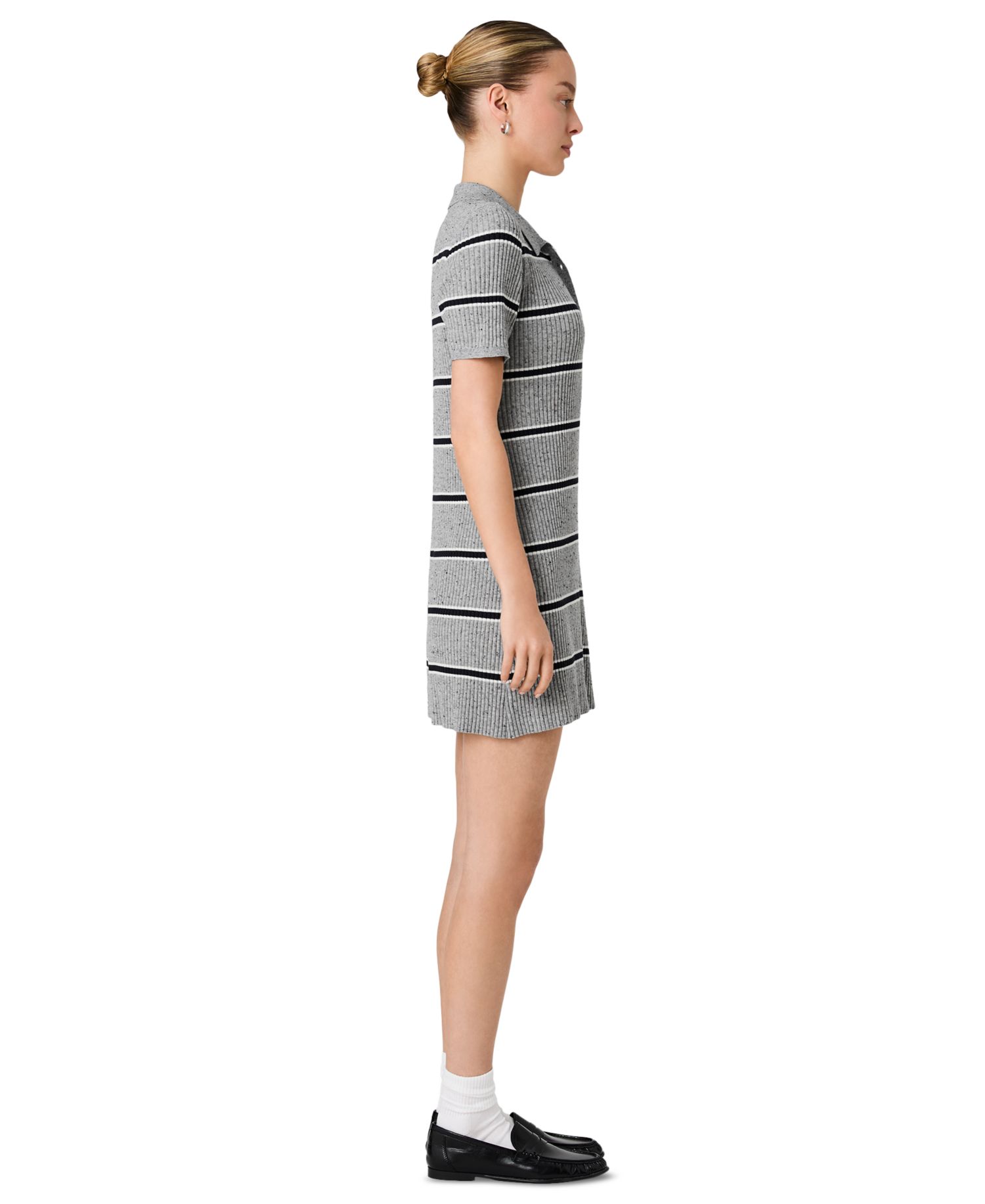 Women's Mason Knit Varsity Stripe Collared Mini Dress