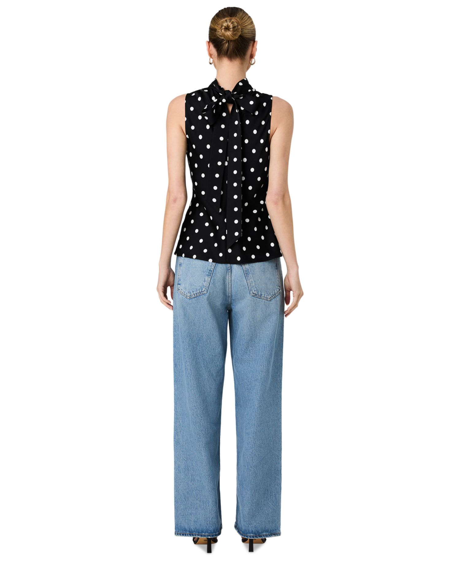 Women's Ennis Polka Dot Sleeveless Blouse