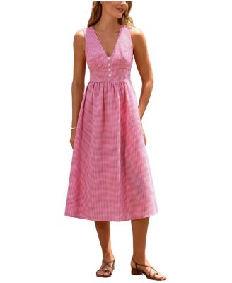 Women's Sunkissed Mood Gingham Maxi Beach Dress