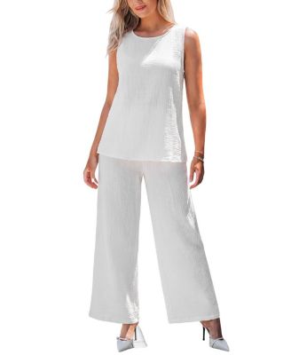 Women's Crew Neck Long Pants Set