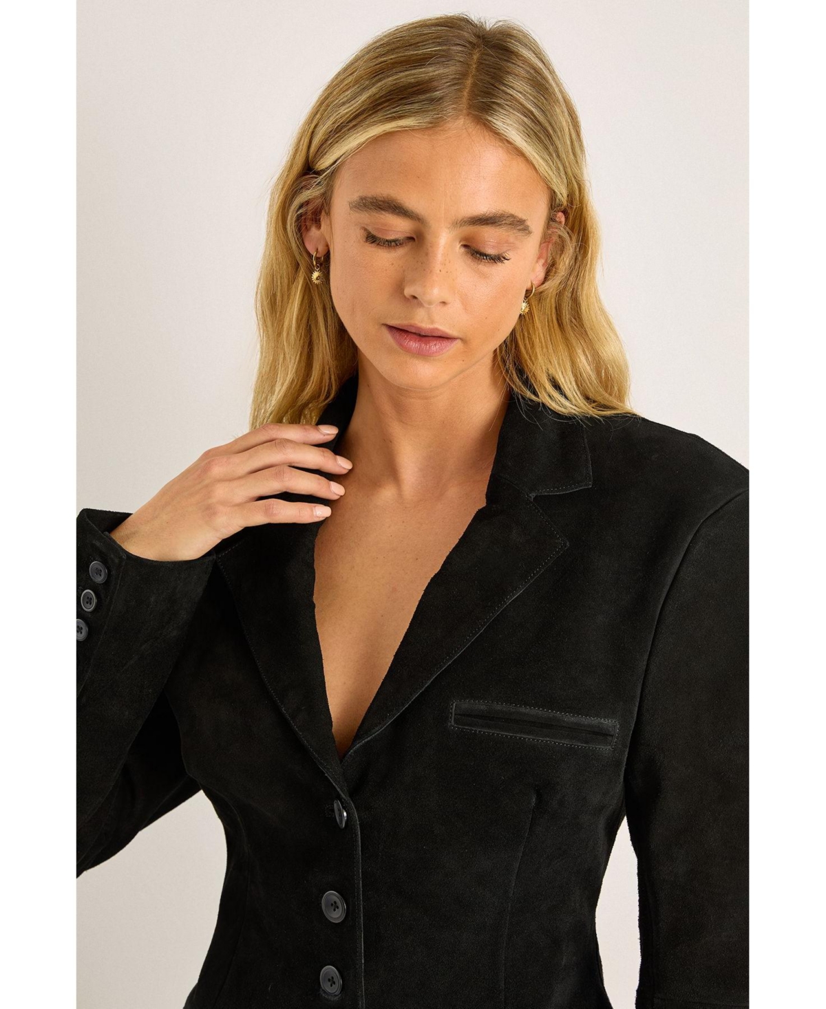 Nasty Gal Women's Real Suede Cinched Waist Blazer