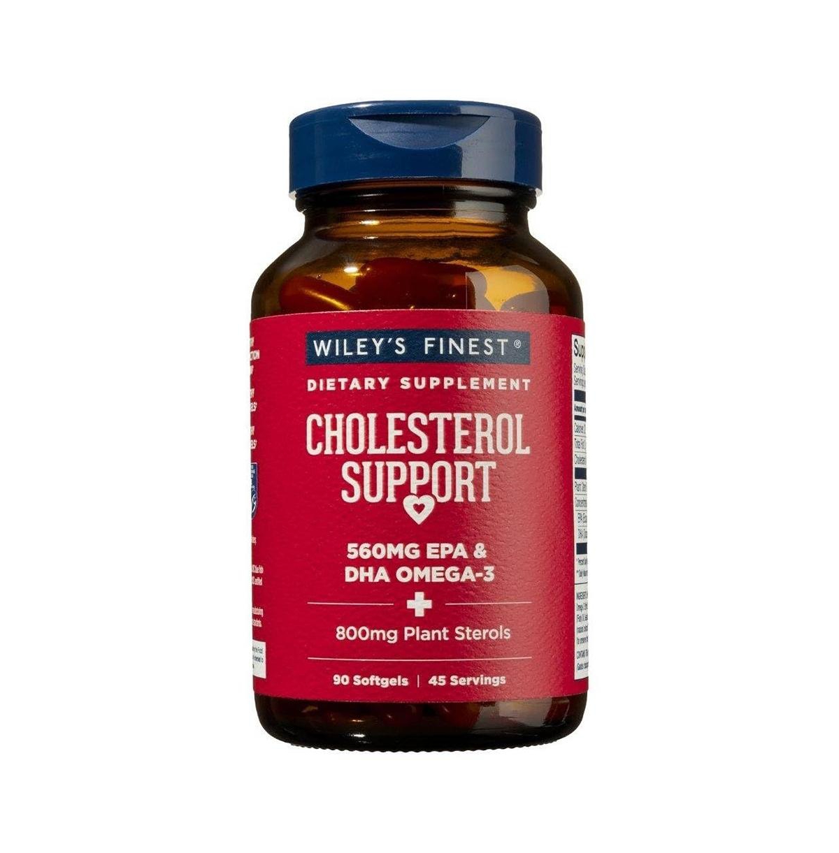 Wiley's Finest Wild Alaskan Fish Oil Cholesterol Support - Heart Health Supplement for Men and Women