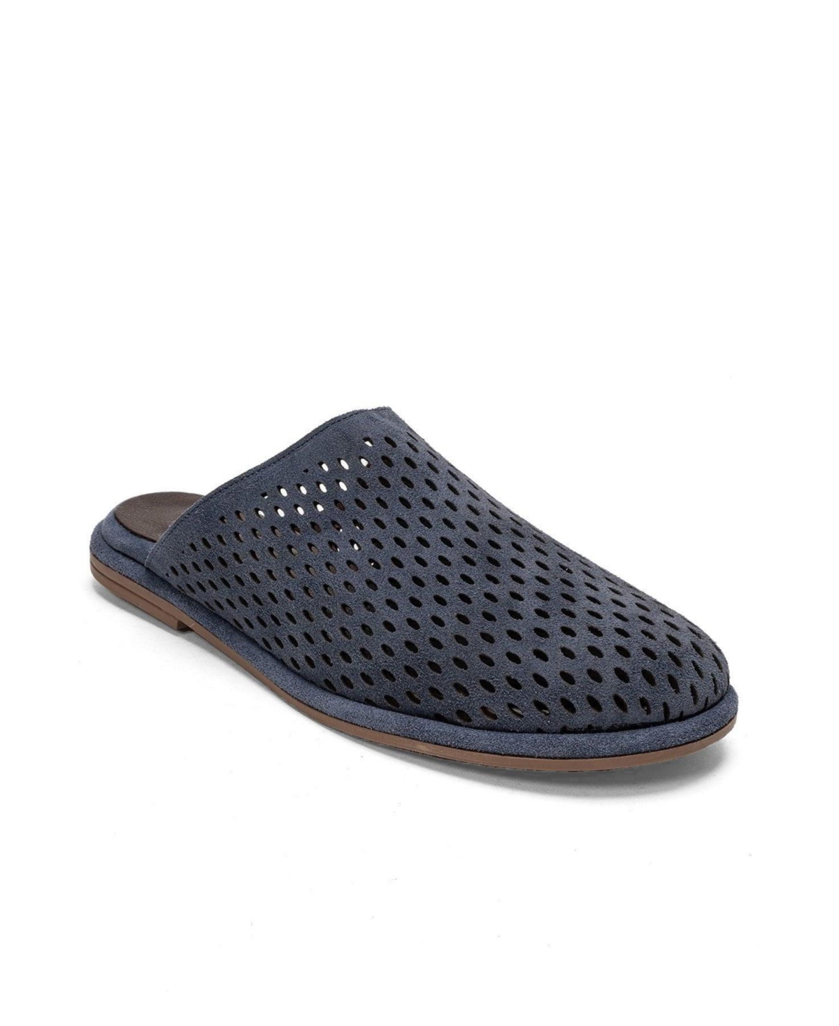 Forever and Always Shoes Melara Leather Slip On Mule - Blue suede