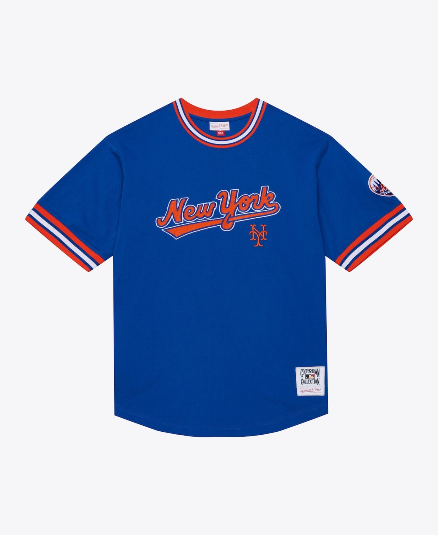 Мужская футболка Mitchell & Ness Royal New York Mets Wild Pitch Ringer — фото 1