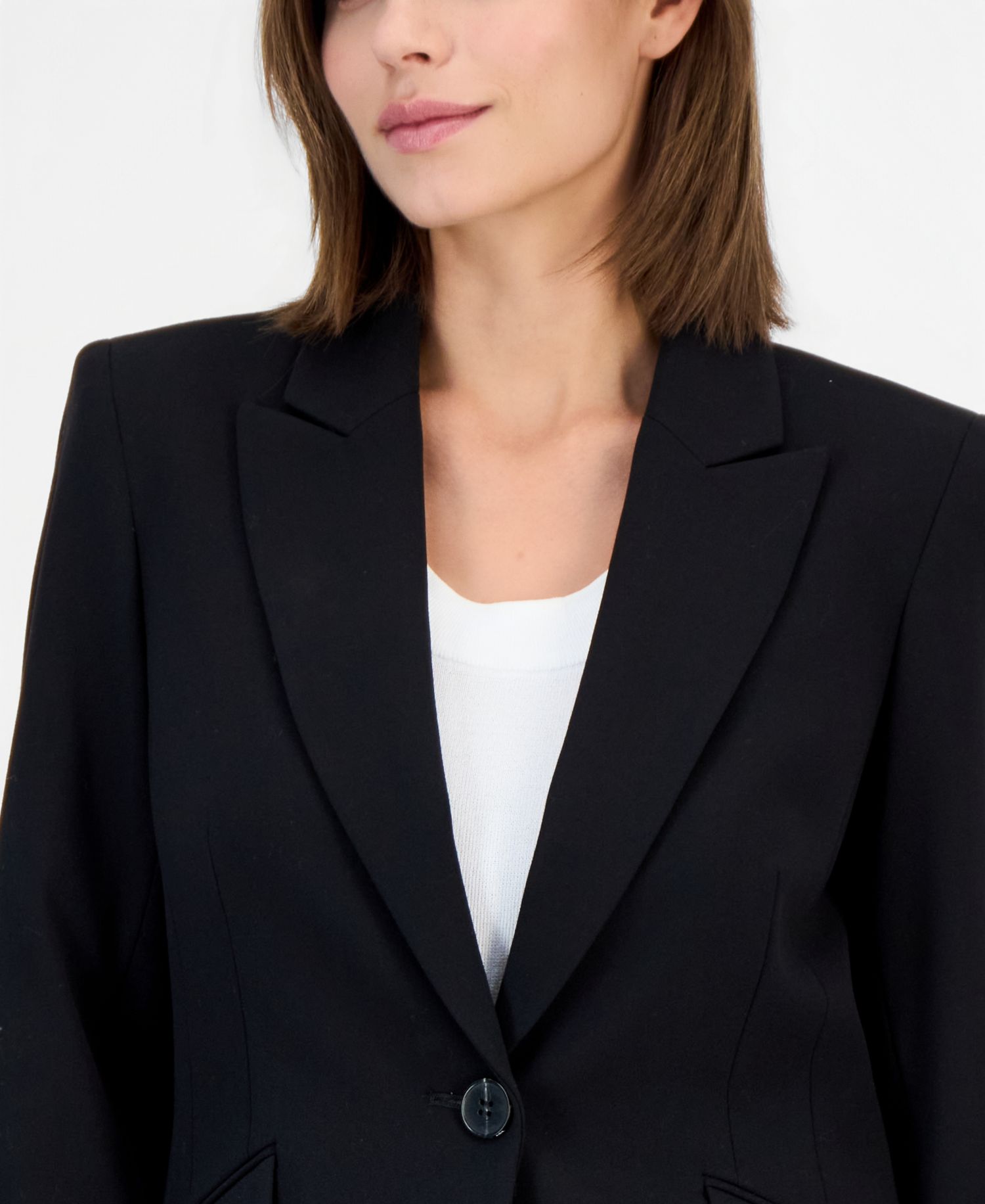 Peak-Lapel Button-Front Jacket