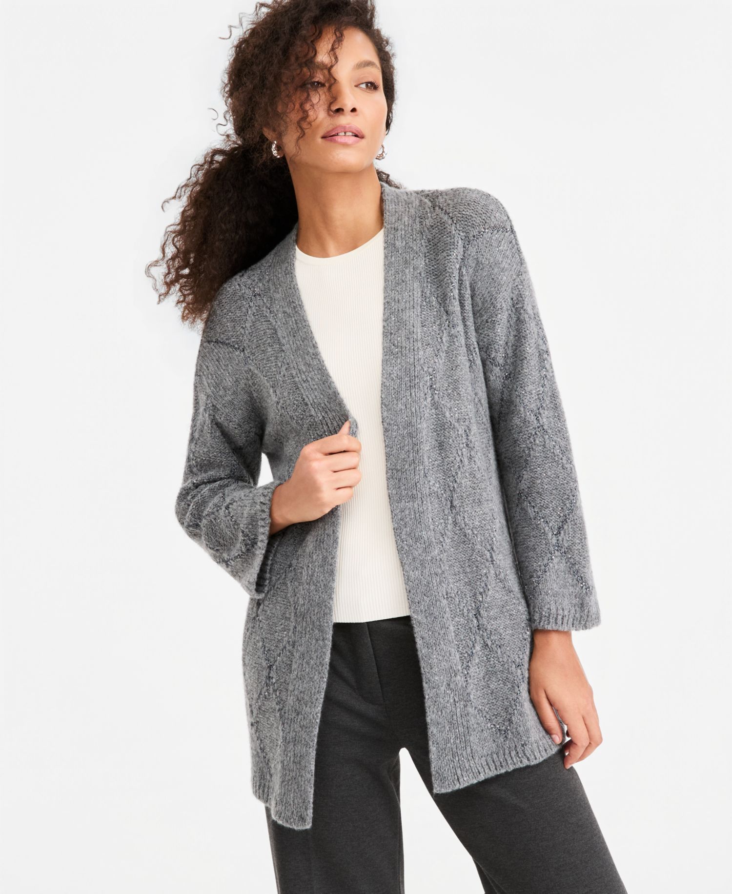 Women's Emmmoli Oversized Sequin-Adorned Shawl-Collar Cardigan
