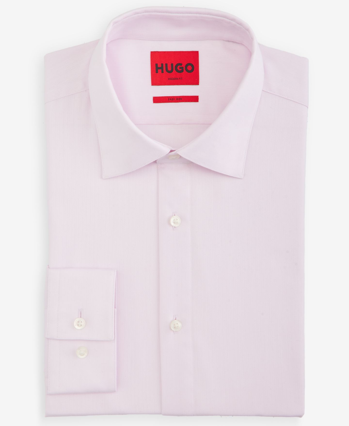 Мужская рубашка Hugo Boss HUGO by Valerio Modern-Fit Dress Shirt, цвет: Светлый пастельный розовый — фото 4