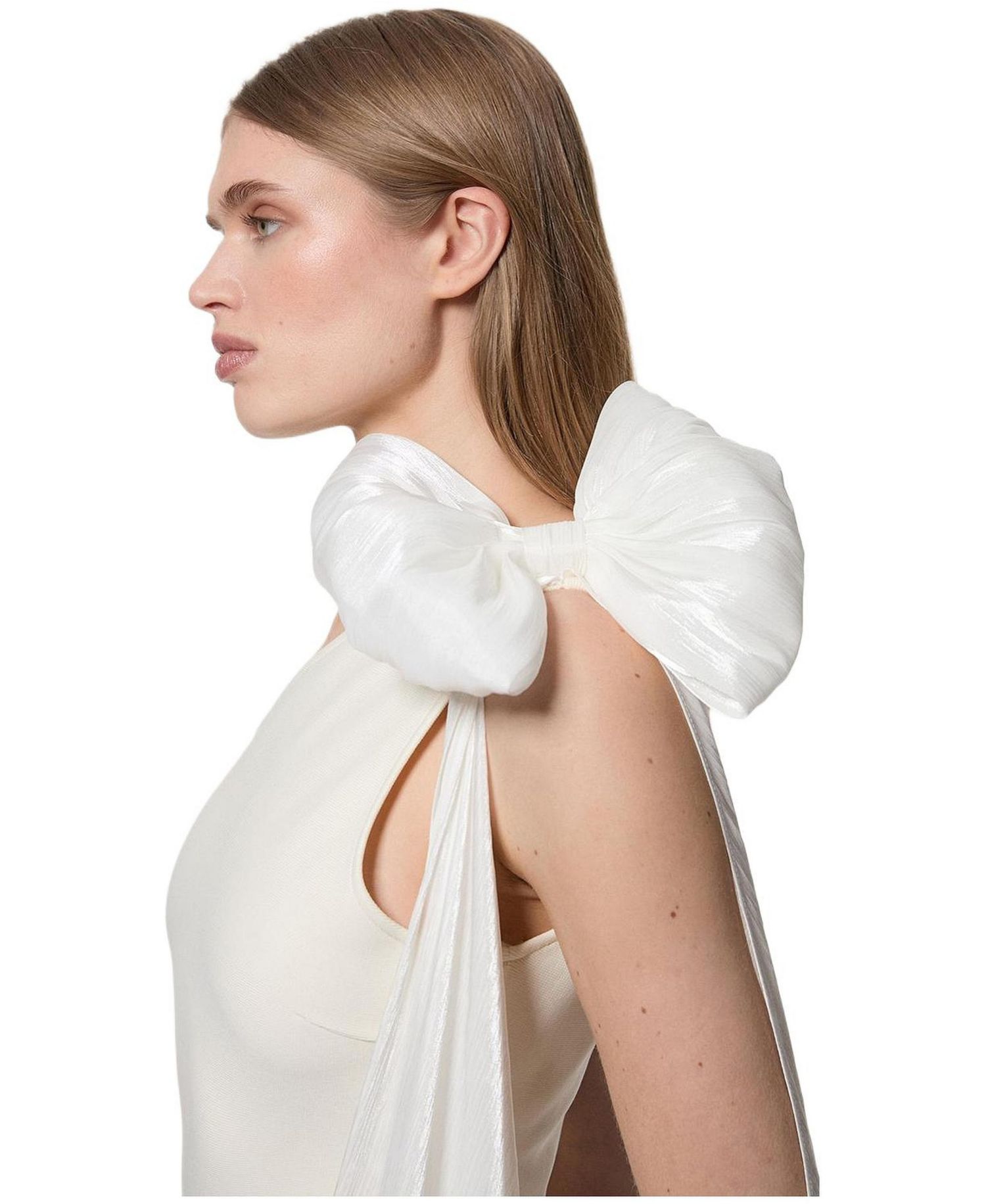 Women's Shoulder Bow Cape Detail Maxi Dress