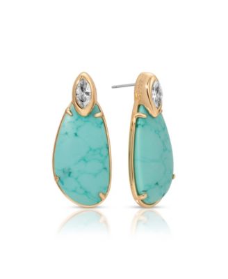 Gold-Plated Majestic Stone Earrings