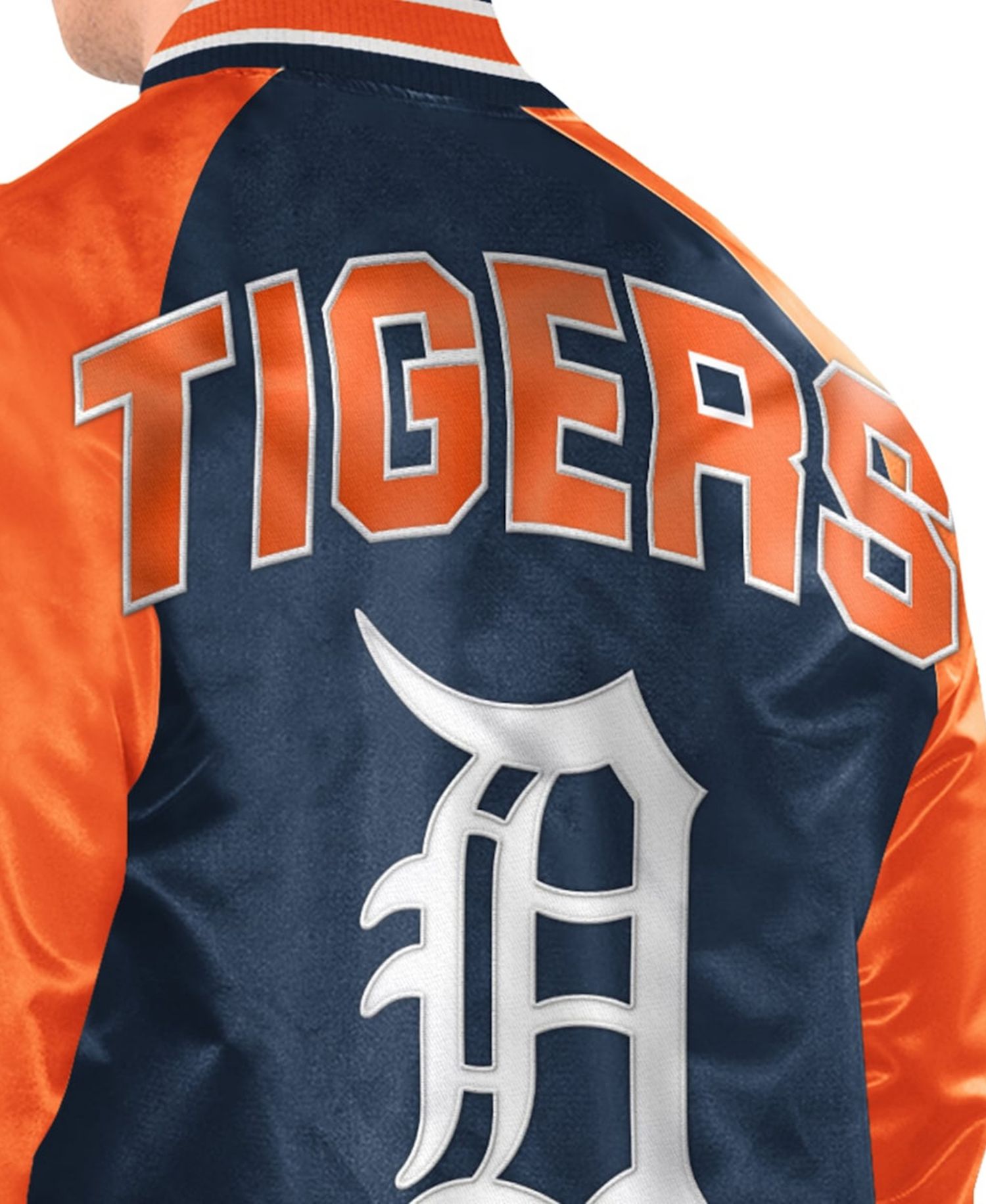 Men's Navy/Orange Detroit Tigers Raglan Blitz Varsity Jacket