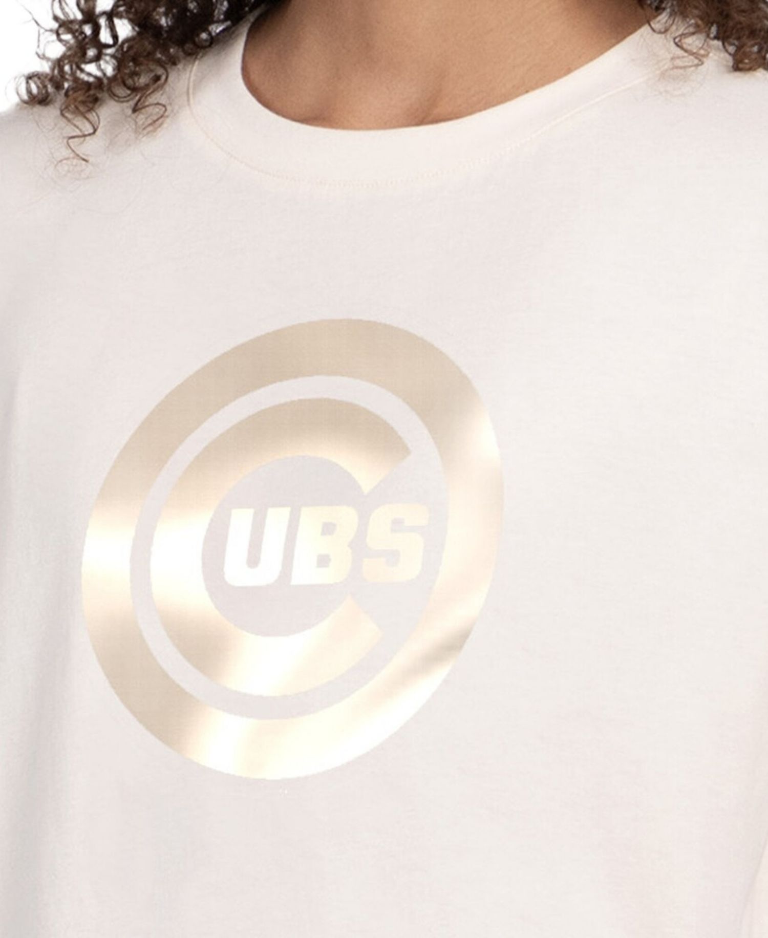 Women's Cream Chicago Cubs Pastels Boxy Cropped T-Shirt