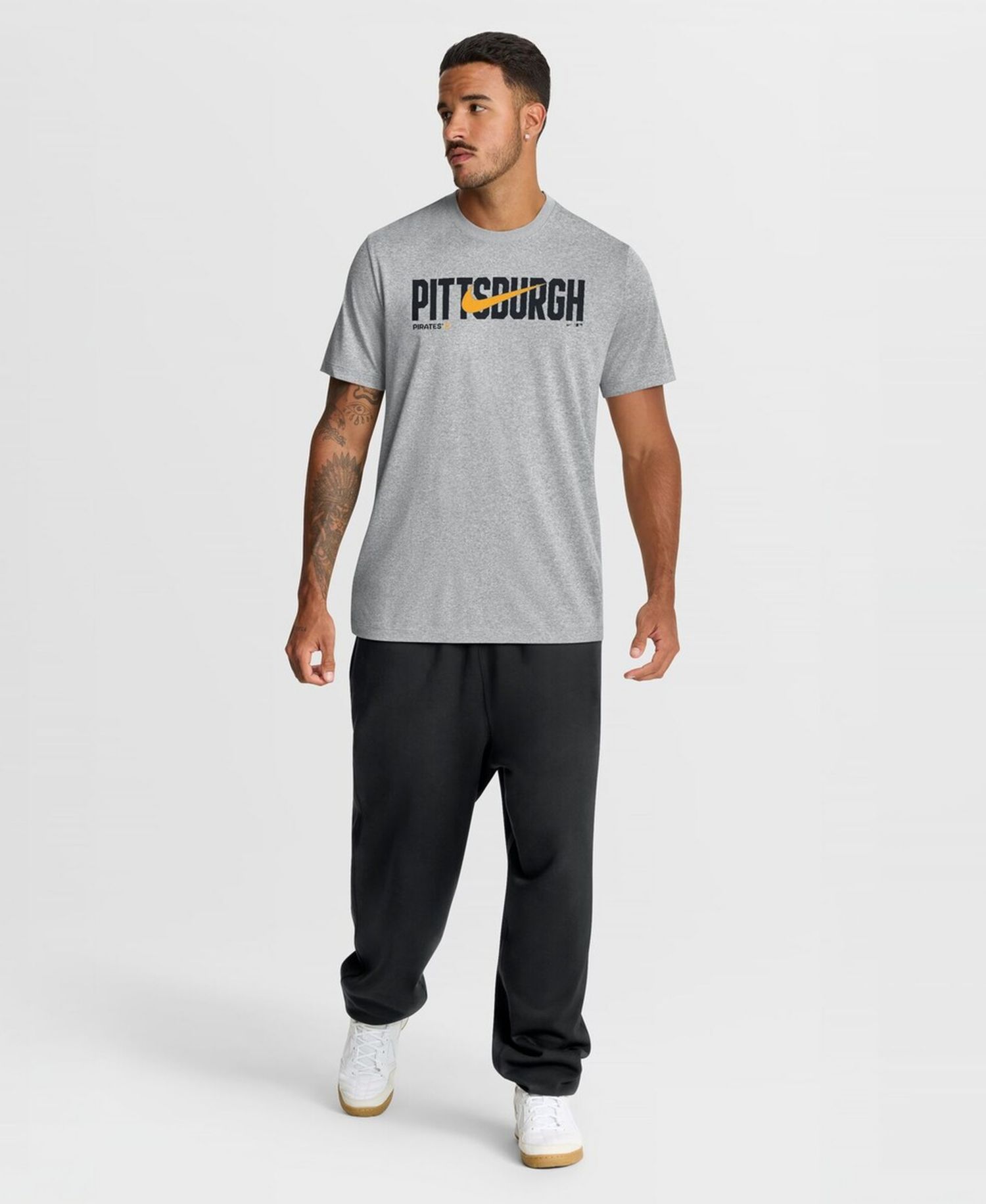 Men's Heather Gray Pittsburgh Pirates Swoosh Legend Dri-FIT T-Shirt