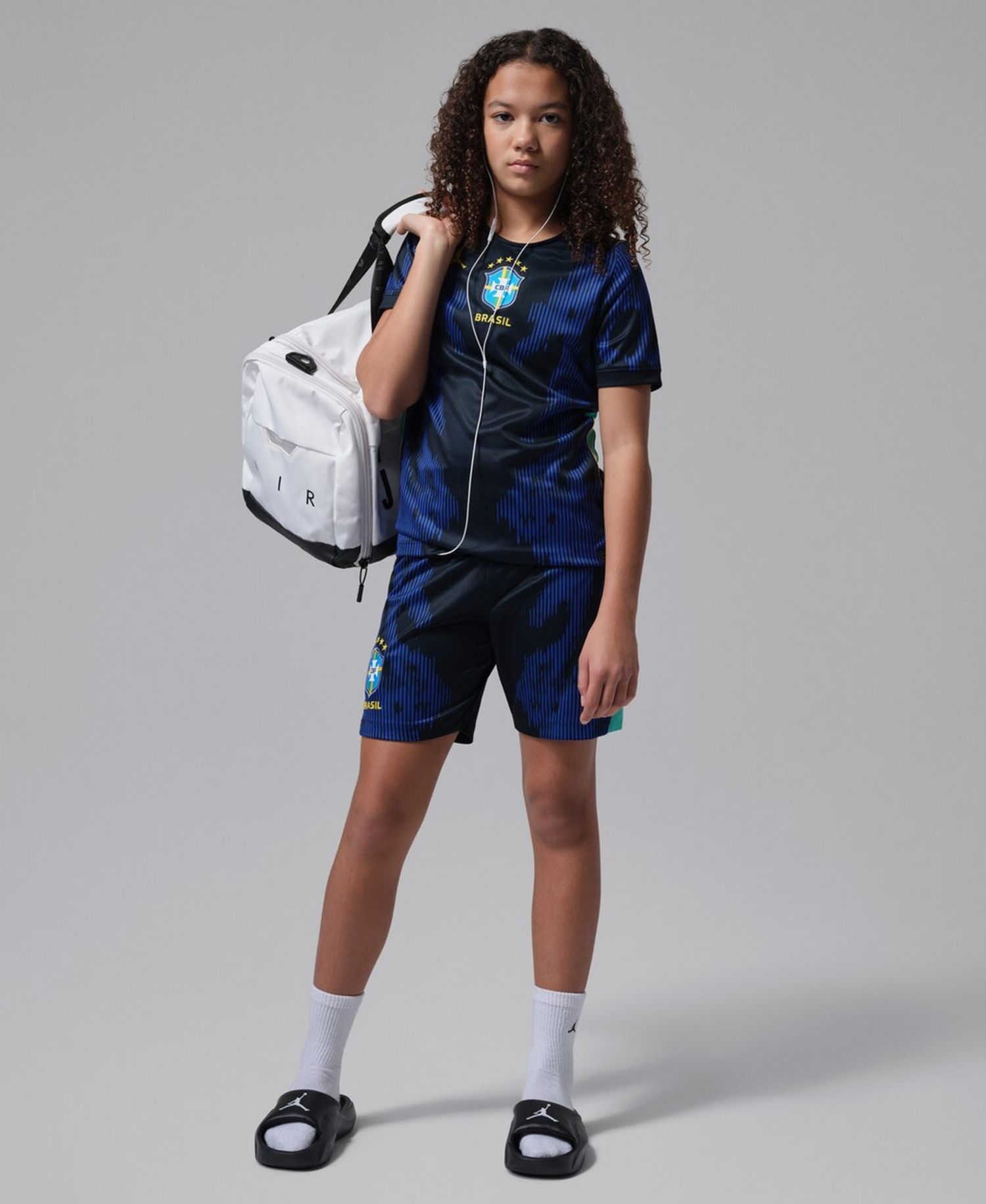 Big Boys and Girls Blue Brazil National Team Dri-FIT Stadium Replica Shorts