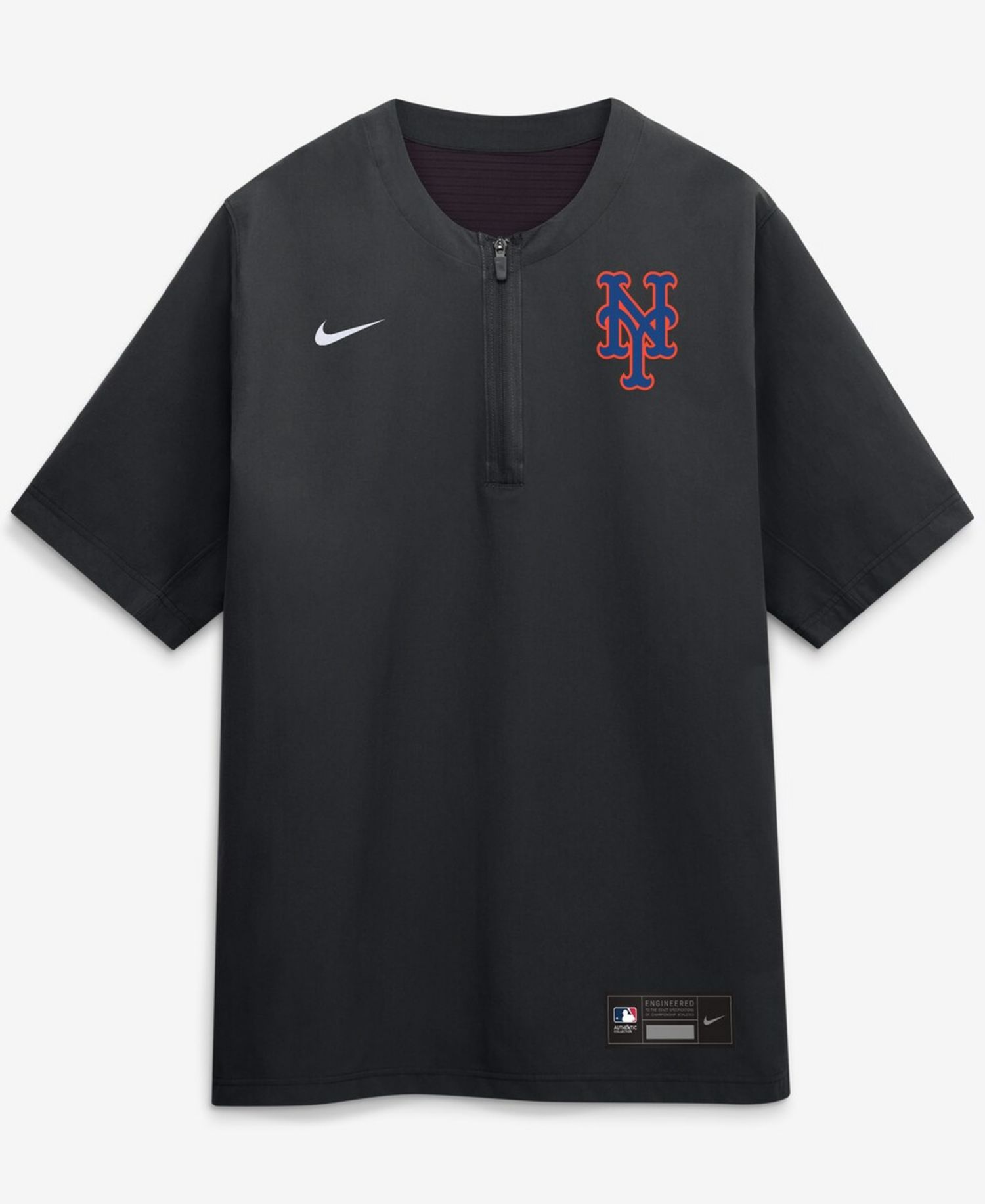Men's Black New York Mets Authentic Collection Dri-FIT Quarter-Zip Windshirt