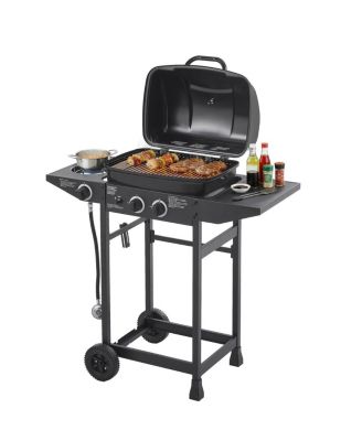 2 Burner Propane Gas Grill with Side Burner, Stainless Steel Outdoor BBQ