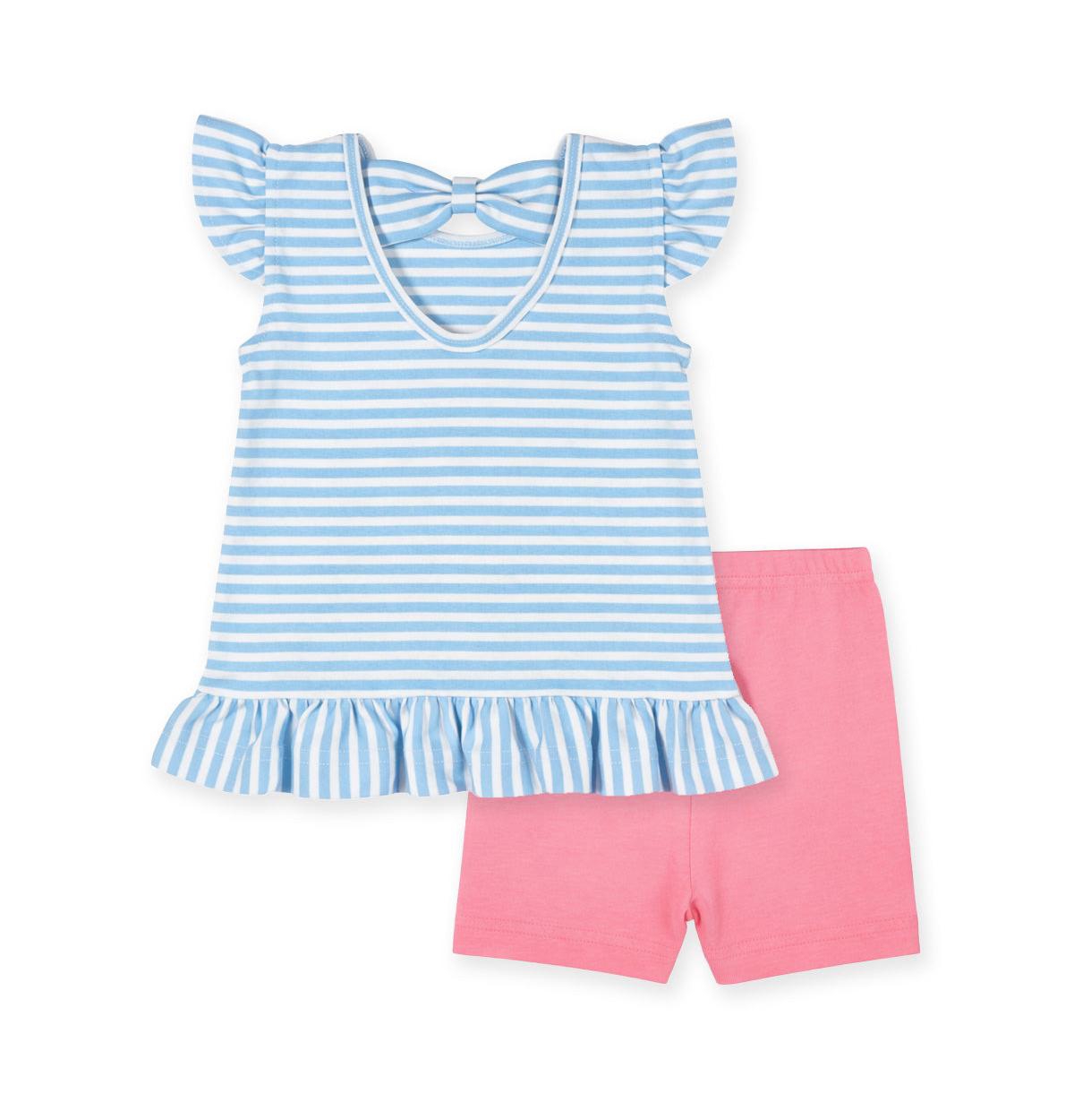 Florence Eiseman Baby Girl Knit Short Set With Embroidered Heart Cherries