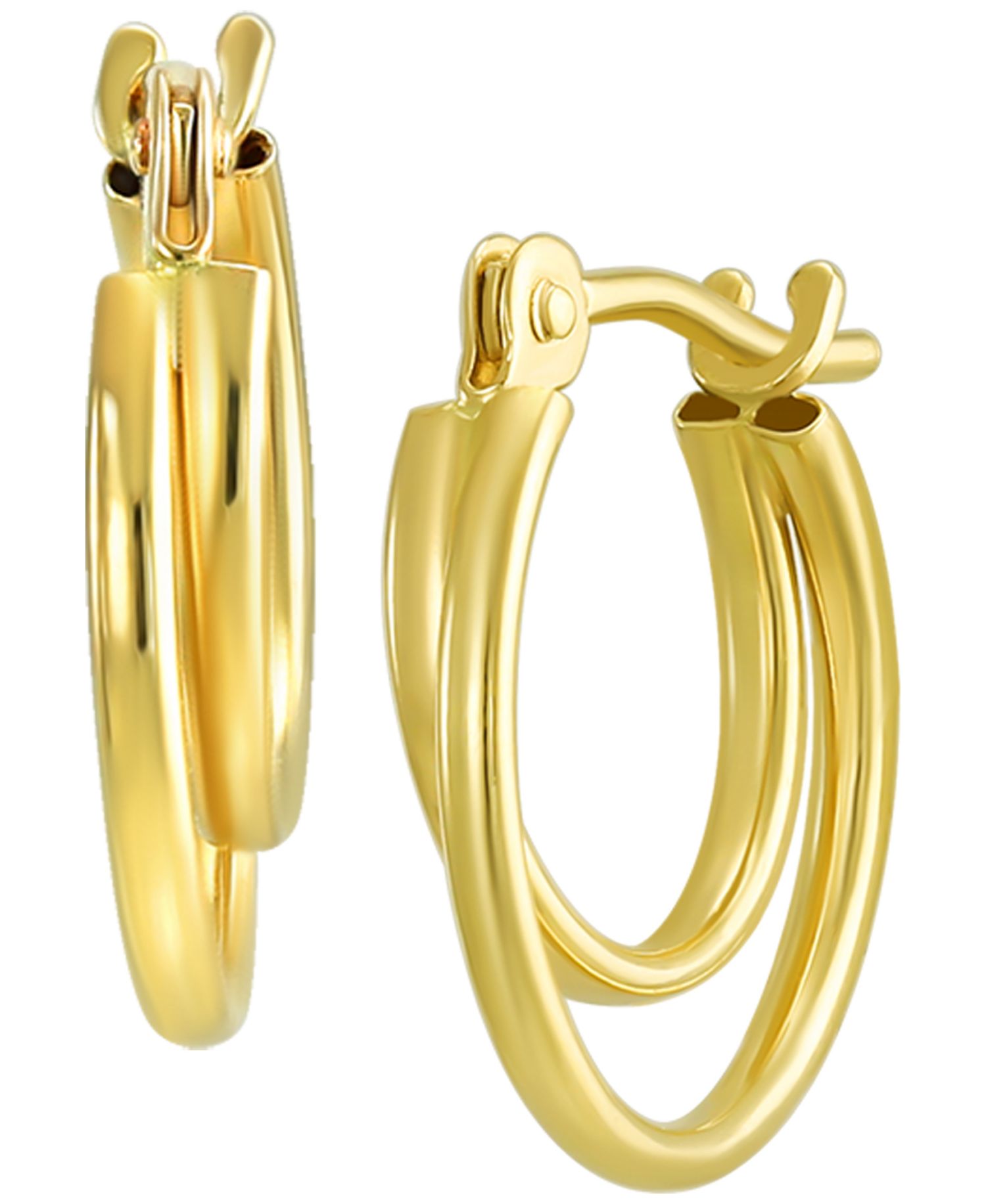 Double Hoop Earrings in 10k Yellow Gold