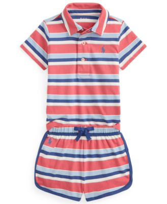 Baby Boys' Striped Cotton Jersey Polo Shirt and Shorts, 2-Piece Set