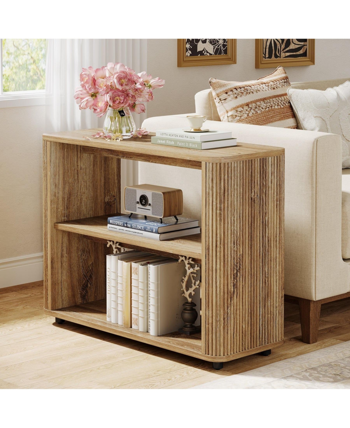Slickblue Compact 3 Tier End Table for Bedroom Living Room and Office