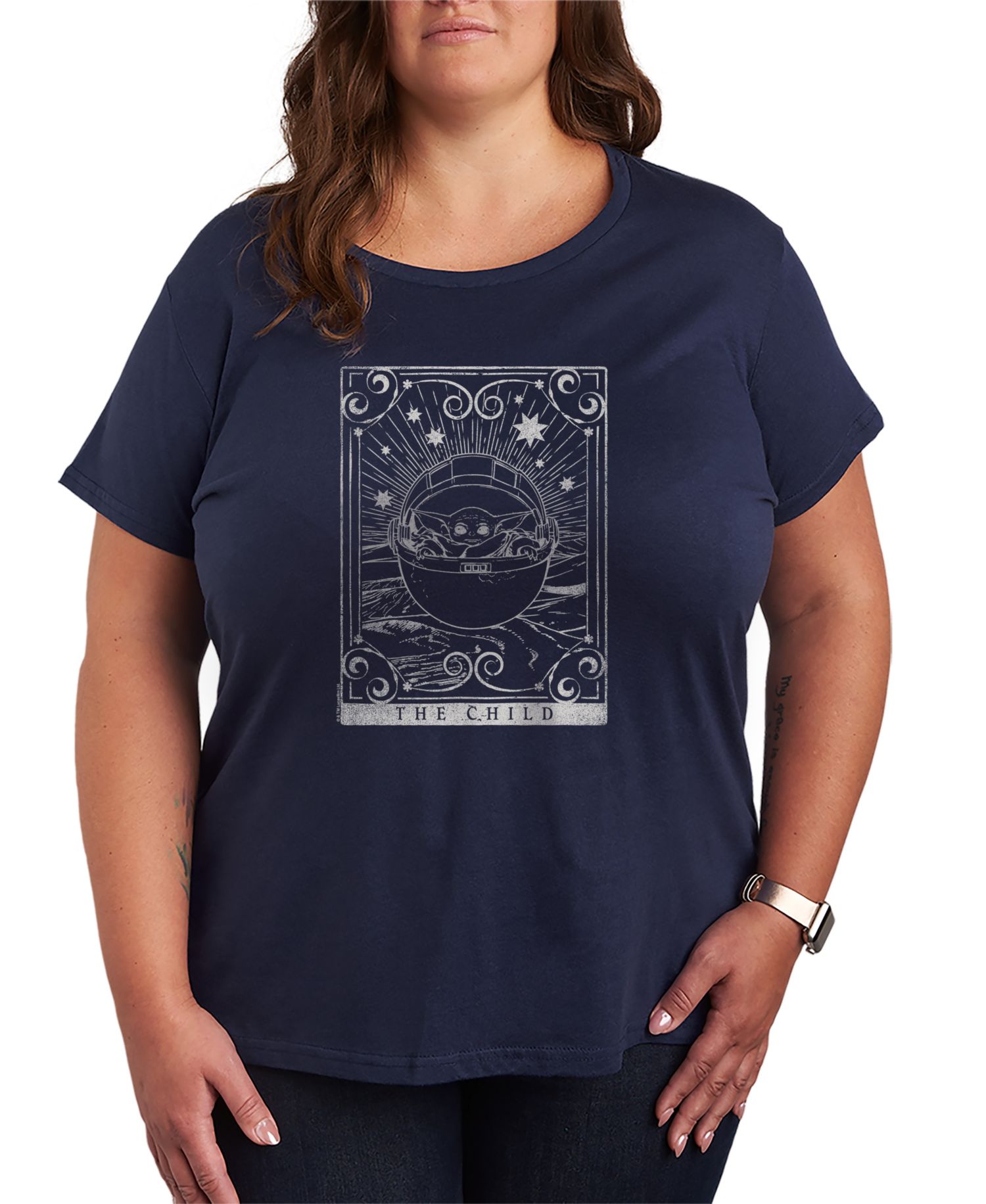 Plus Size The Mandalorian Child Tarot Grogu Graphic T-Shirt
