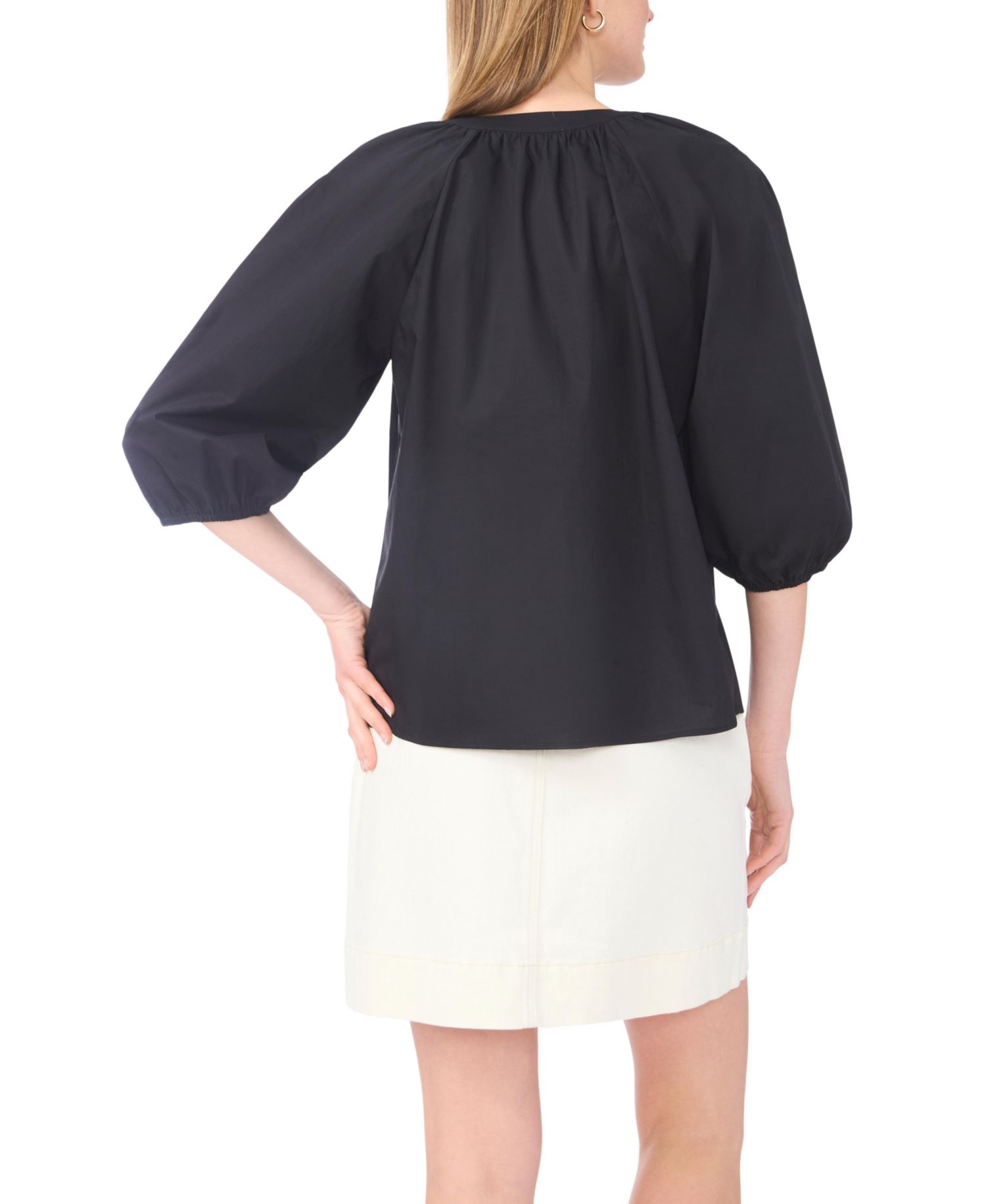 Women's Raglan-Sleeve Button-Down Blouse