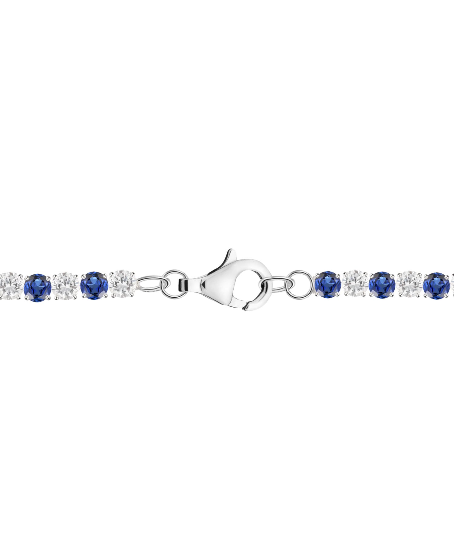 Lab-Grown Blue Sapphire (3-1/6 ct. t.w.) and Lab-Grown White Sapphire (3-1/6 ct. t.w.) Bracelet in Sterling Silver (Also Available in Multi-Stone)