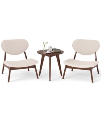 Accent Chairs Set of 2 With Side Table Living Room Chairs With Solid Wood Frame