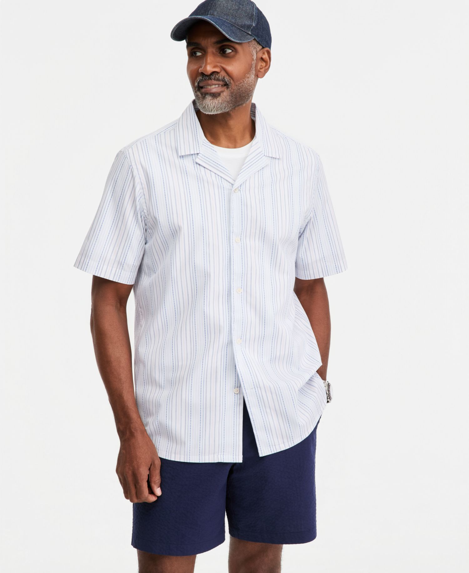 Men's Summer Dobby Short-Sleeve Shirt