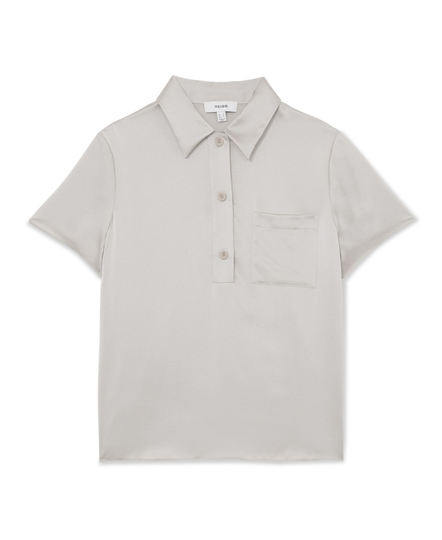 Women's Silk Half-Button Short-Sleeve Shirt