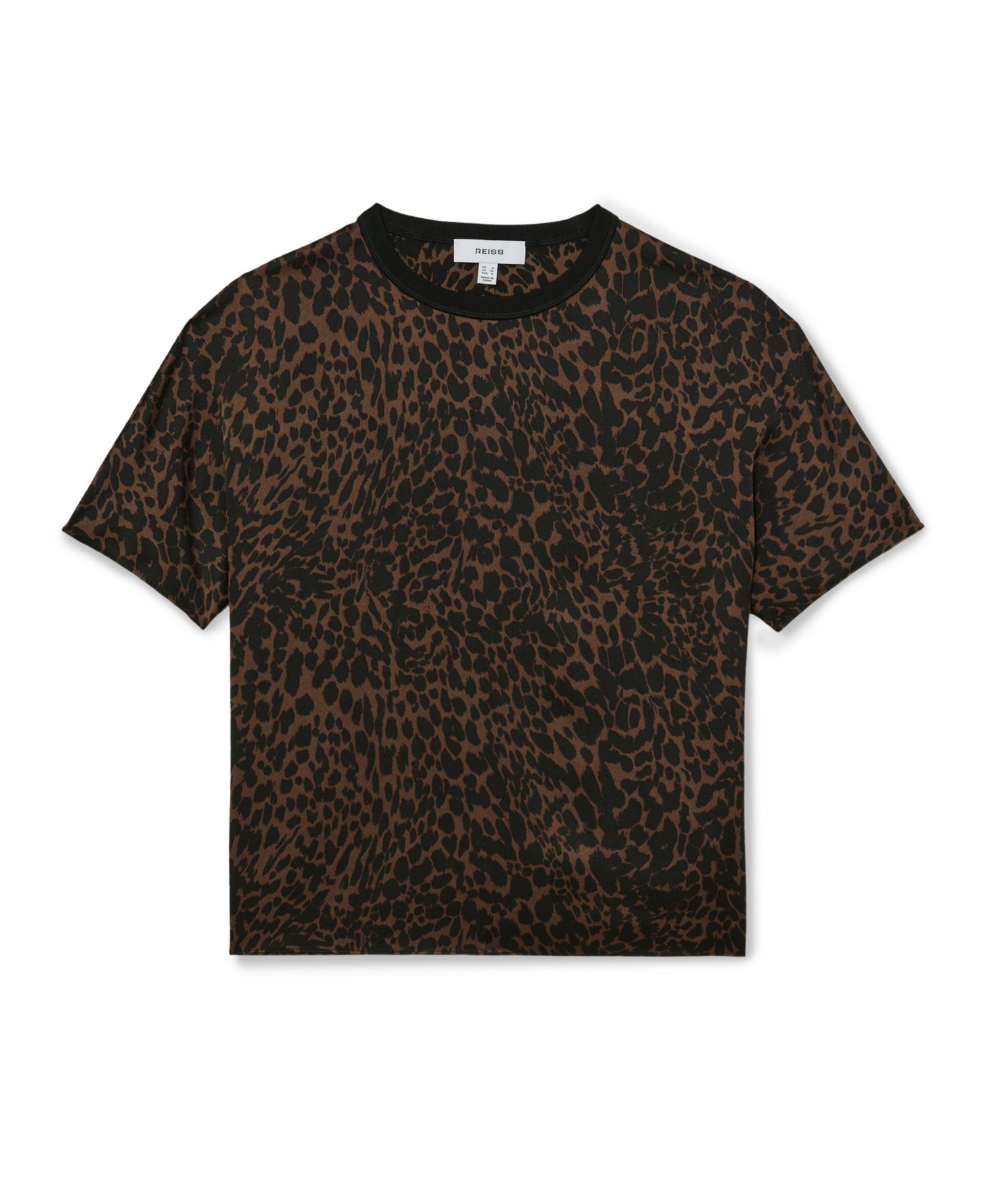 Women's Silk Animal-Print Short-Sleeve Top