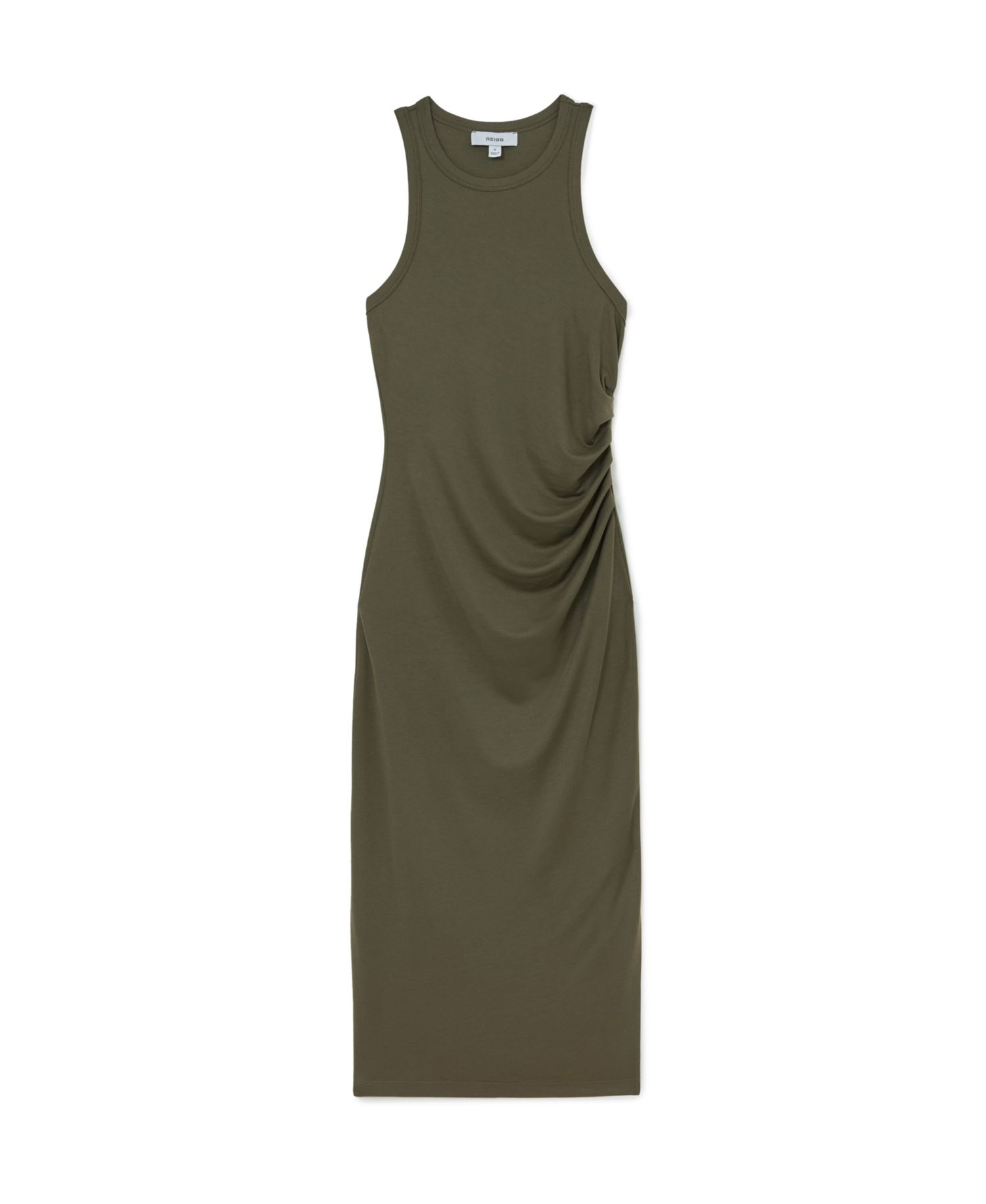 Women's Jersey Ruched Racer Midi Dress