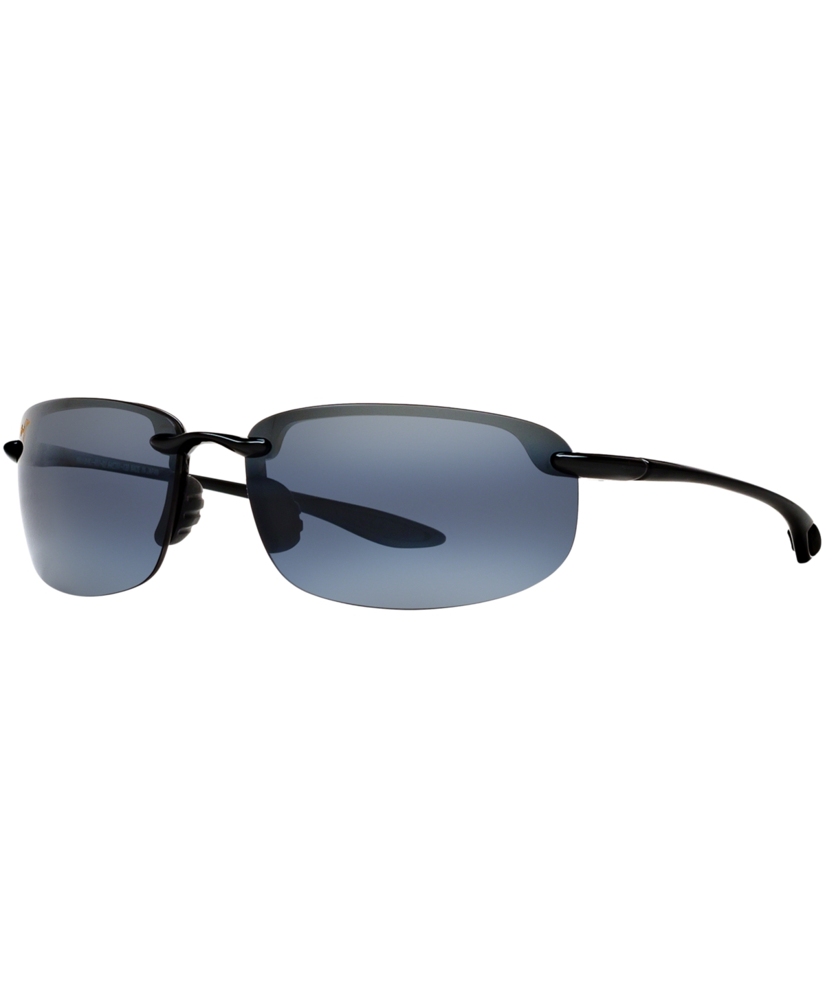 Maui Jim Hookipa 407-02 Polarized Rectangle Sunglasses In Black,grey