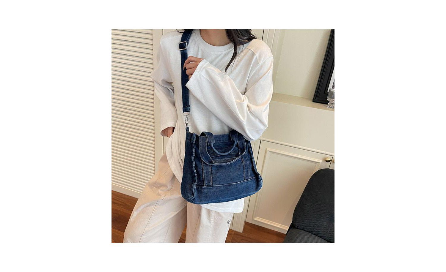 Women's Rework Tote Bag Crossbody Shoulder Bag Washed Mini Satchel Top Handle Everyday Casual Handbag