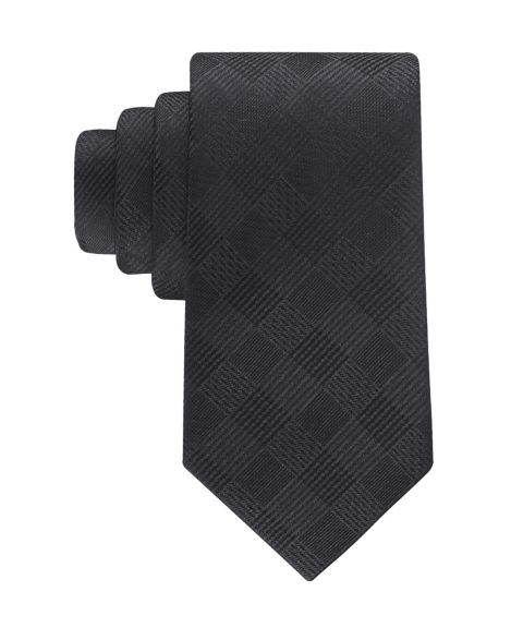 Мужской галстук Calvin Klein Lousie Grid Classic Tie, цвет: Чёрный