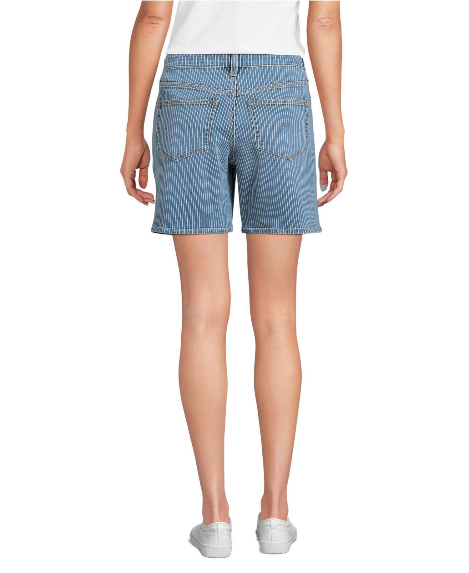 Petite Soft Denim Mid Rise 7" Jean Shorts