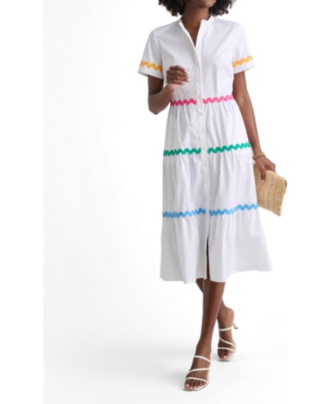 Женские платья UNTUCKit Women's Stretch Cotton Ric Rac Tiered Justine Dress