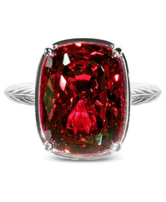 Elongated Cushion Garnet Cubic Zirconia Cocktail Ring