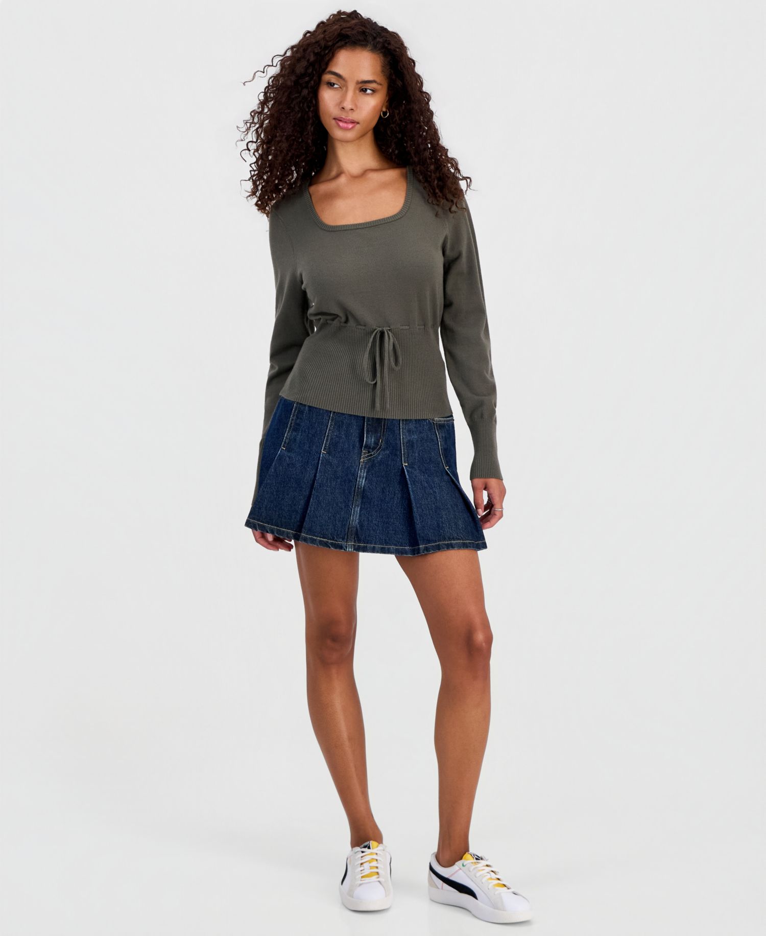 Juniors' Tie-Detail Sweater
