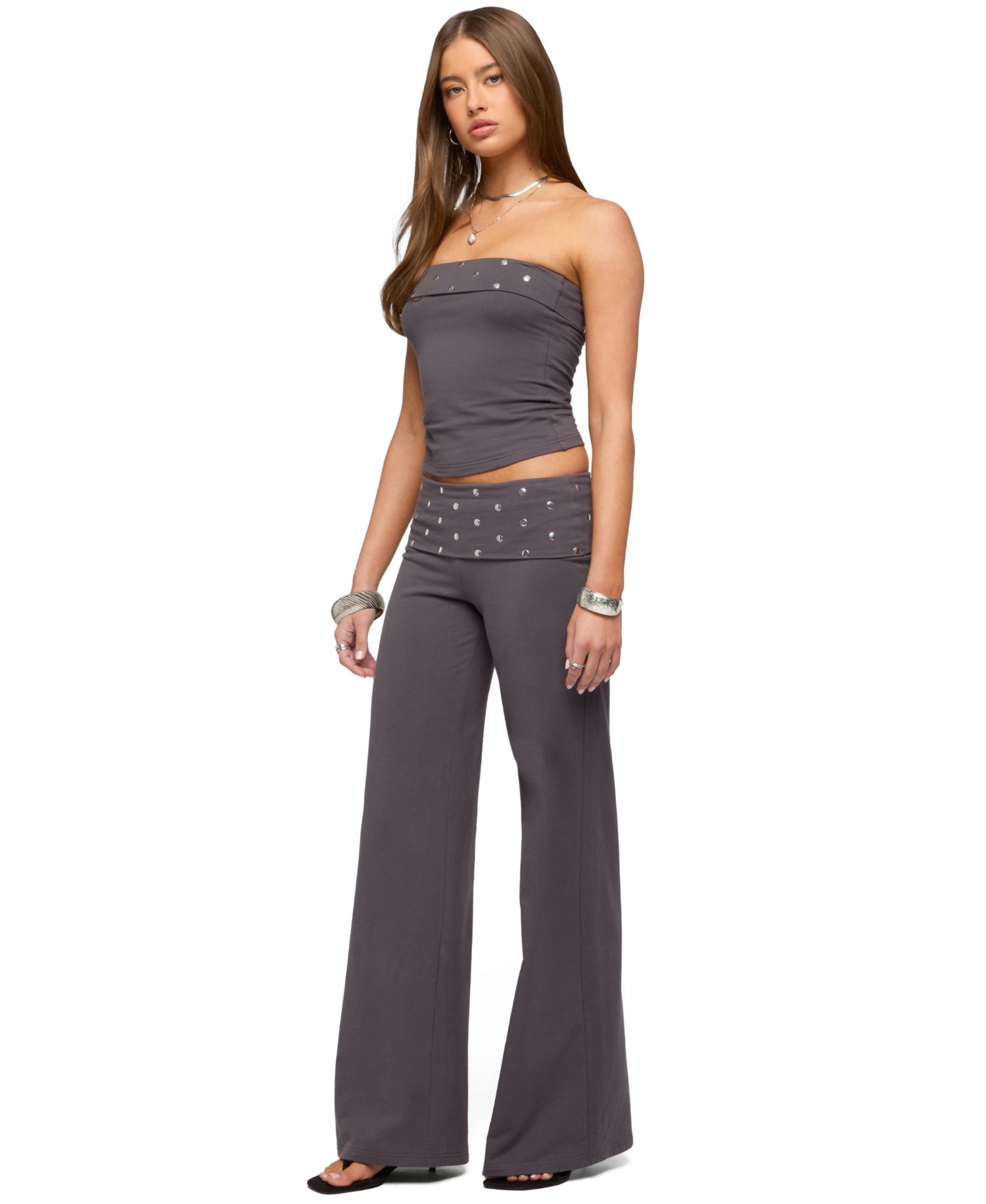 Women's Breanna Studded Foldover Tube Top
