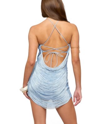 cocktail dresses low back La Femme 32632 - Sheer Back Sleeveless Cocktail Dress 00 / Dark Teal*