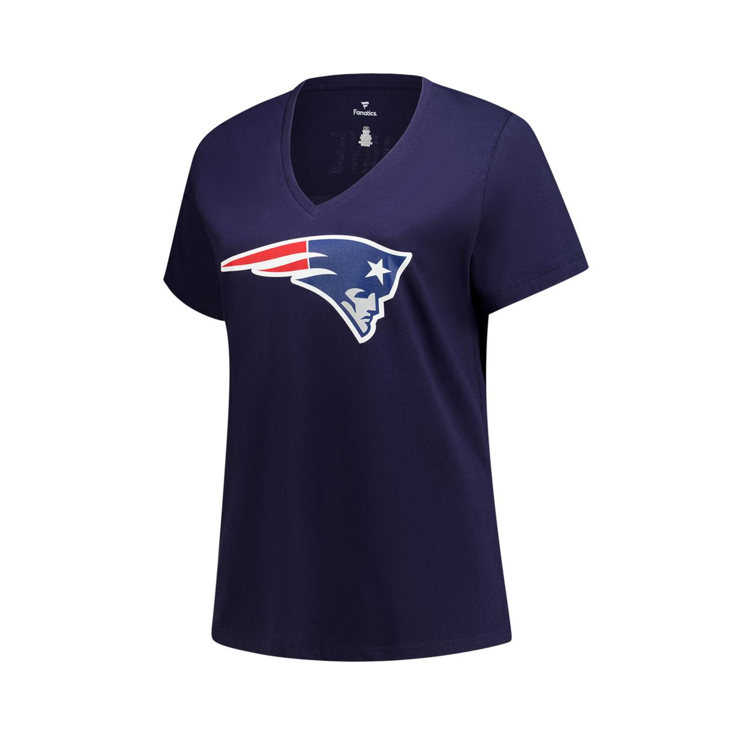 Women's Drake Maye Navy New England Patriots Plus Size Name & Number V-Neck T-Shirt