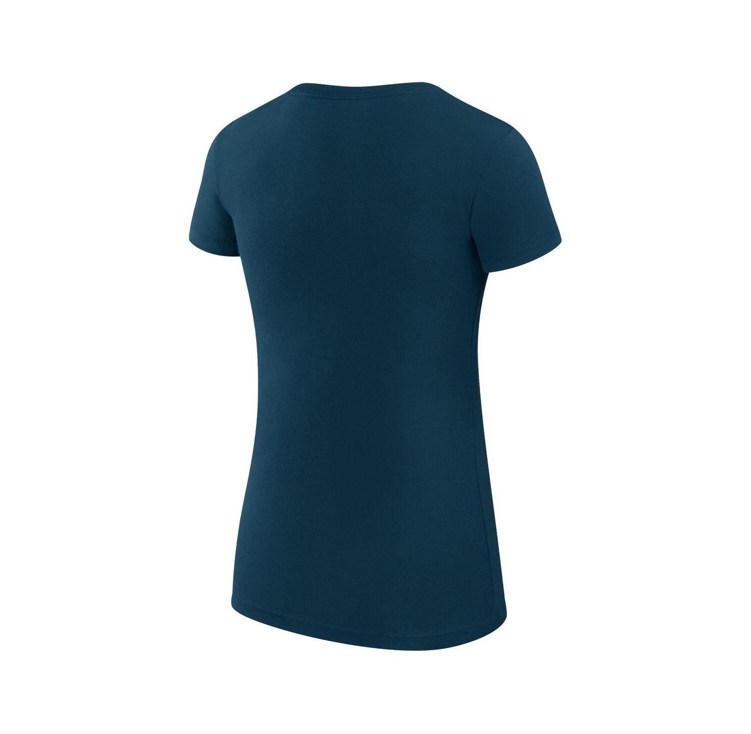 Women's Navy New York Yankees Super-Slim Fit Lightweight Collage Team Graphic Crew Neck T-Shirt