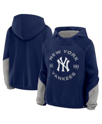 Women's Navy New York Yankees Oversized Time to Win Pullover Hoodie