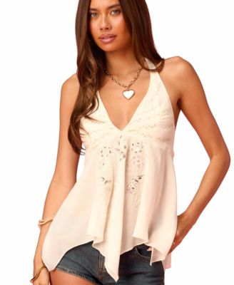 Women's Barbie Sequin Chiffon Handkerchief Top